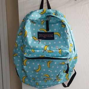 Jansport turquoise polka dot Banana Backpack